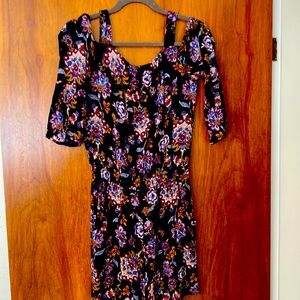 Floral cold shoulder romper